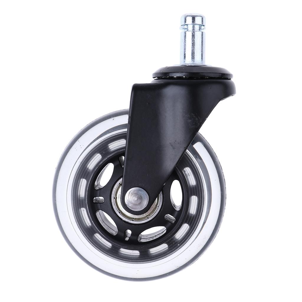 3'' Swivel Transparent Caster Replacement PU Wheels For Hardwood Floor