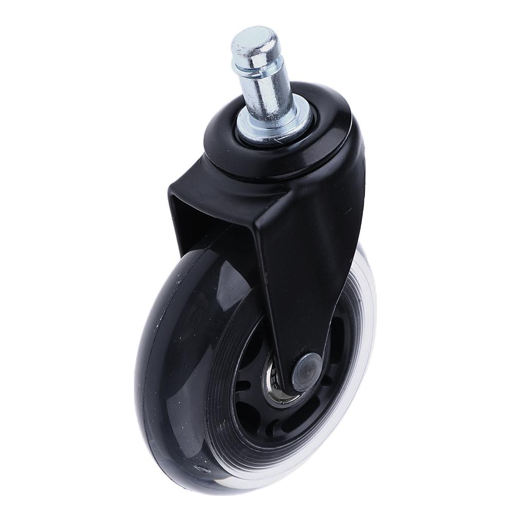 3'' Swivel Transparent Caster Replacement PU Wheels For Hardwood Floor