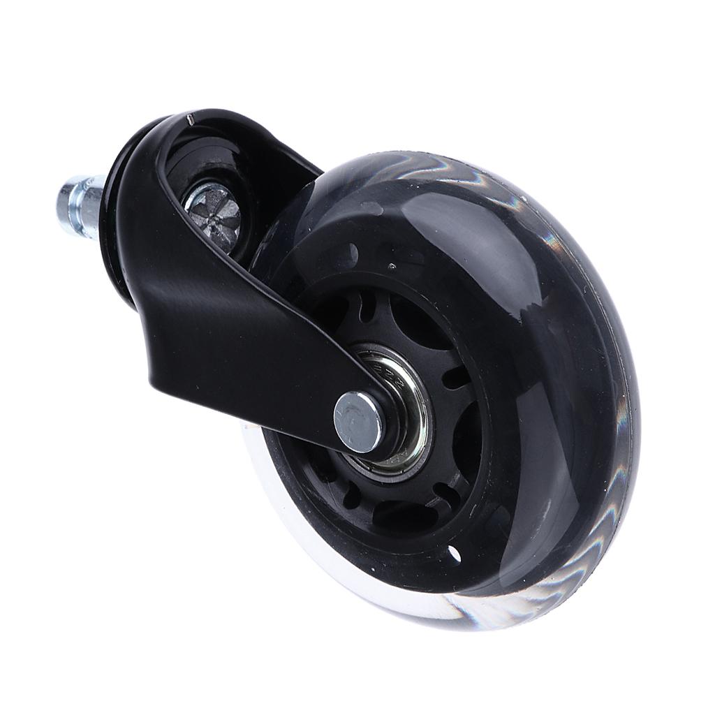 3'' Swivel Transparent Caster Replacement PU Wheels For Hardwood Floor