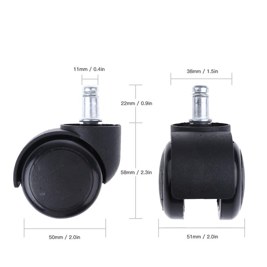 2'' Universal Swivel Casters Wheels Floor Protector Rubber Caster Wheels