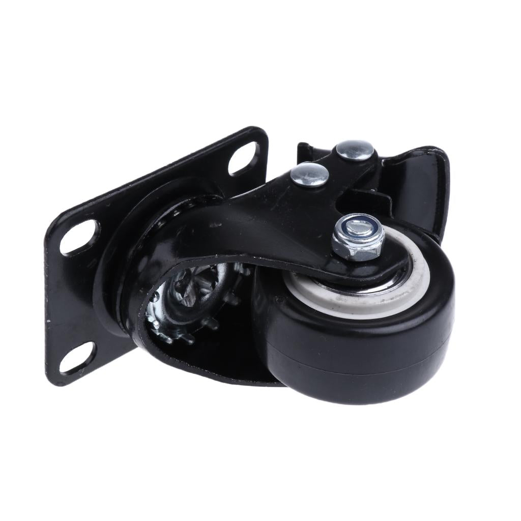 4 Pcs 1.5'' Swivel Caster PU Wheels with Brake Lock Universal Replacement