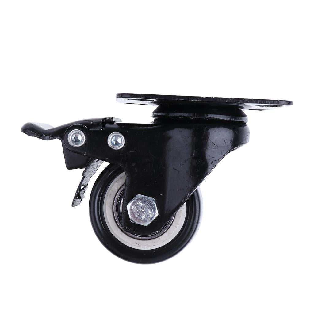 1.5'' Swivel Caster PU Wheels with Brake Lock Universal Replacement