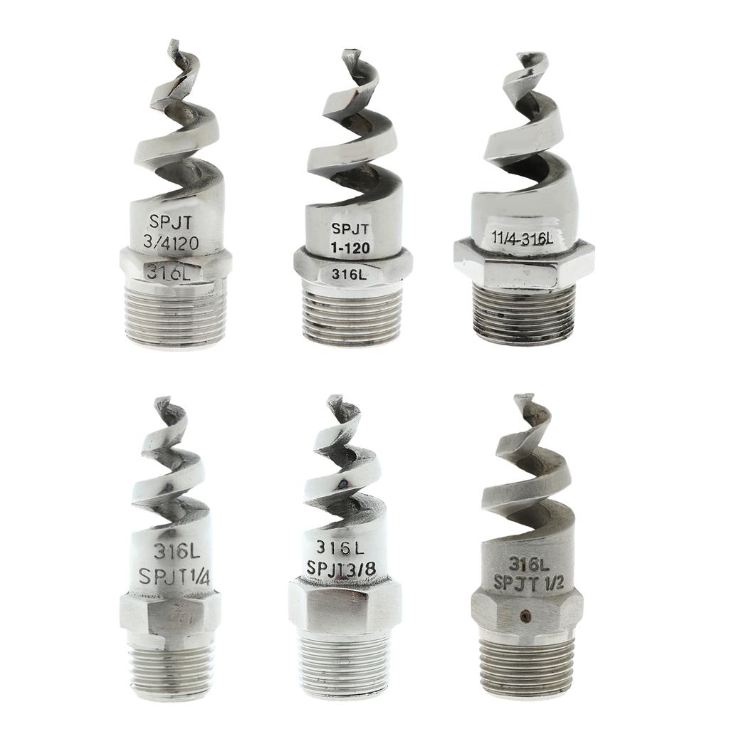 Spiral Jet Cone Atomization Spray Nozzle 1/4" Male 316 Stainless Steel