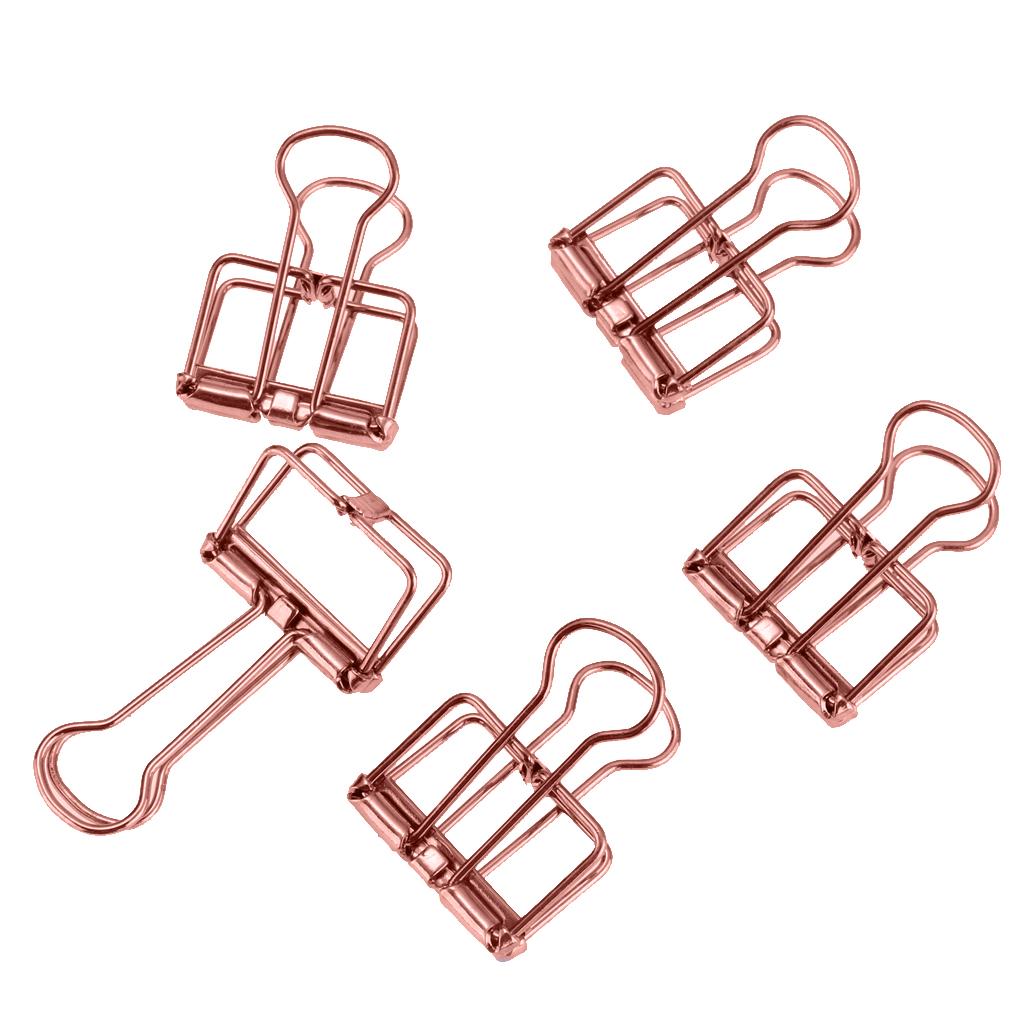 5 Pieces Hollow Long Tail Clips Folder Dovetail Wire Binder Clips Orange