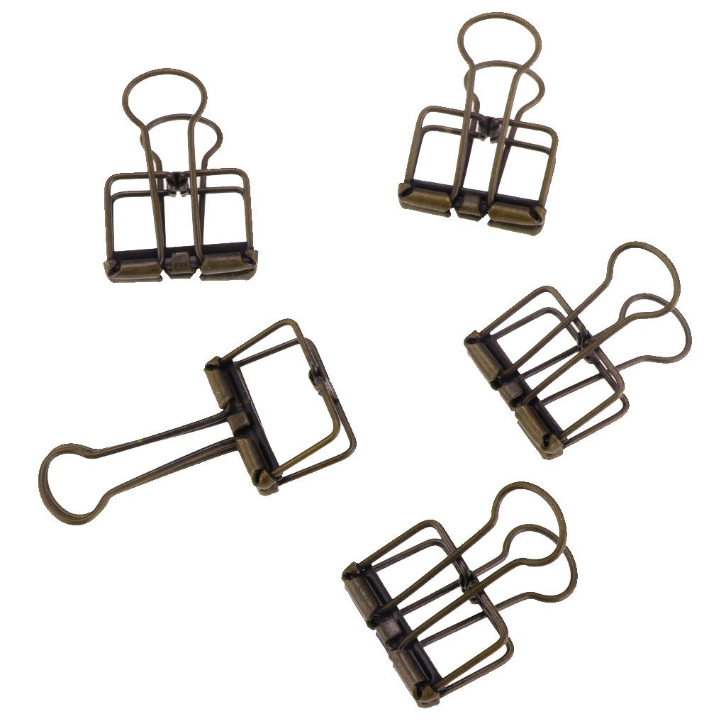 5 Pieces Hollow Long Tail Clips Folder Dovetail Wire Binder Clips Bronze