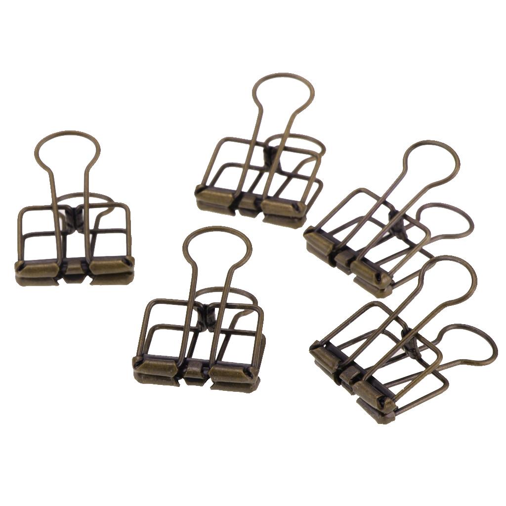 5 Pieces Hollow Long Tail Clips Folder Dovetail Wire Binder Clips Bronze