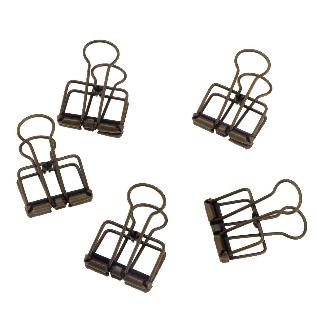 5 Pieces Hollow Long Tail Clips Folder Dovetail Wire Binder Clips Bronze