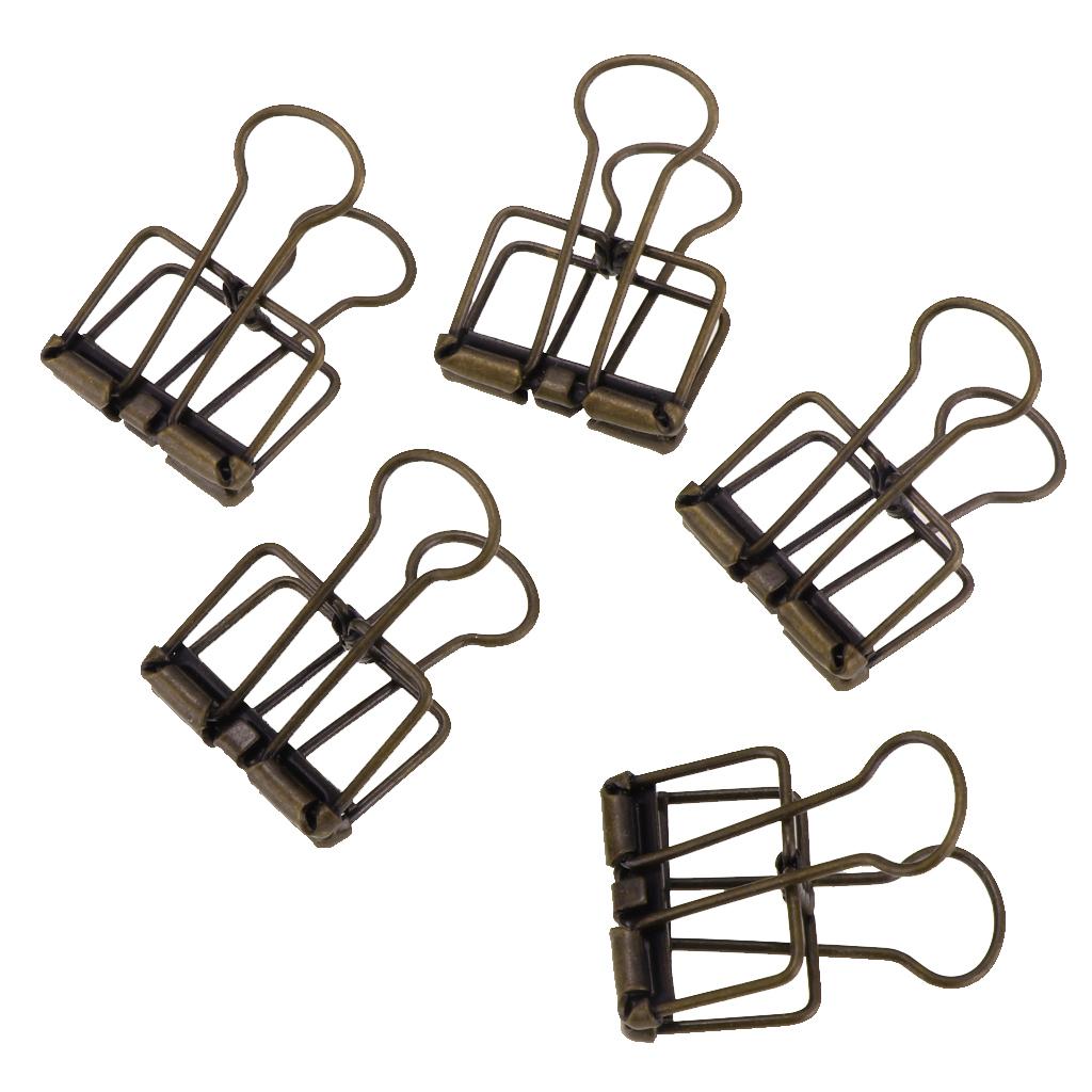 5 Pieces Hollow Long Tail Clips Folder Dovetail Wire Binder Clips Bronze