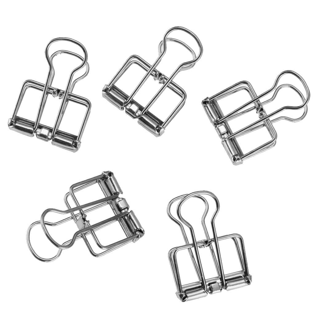 5 Pieces Hollow Long Tail Clips Folder Dovetail Wire Binder Clips Silver