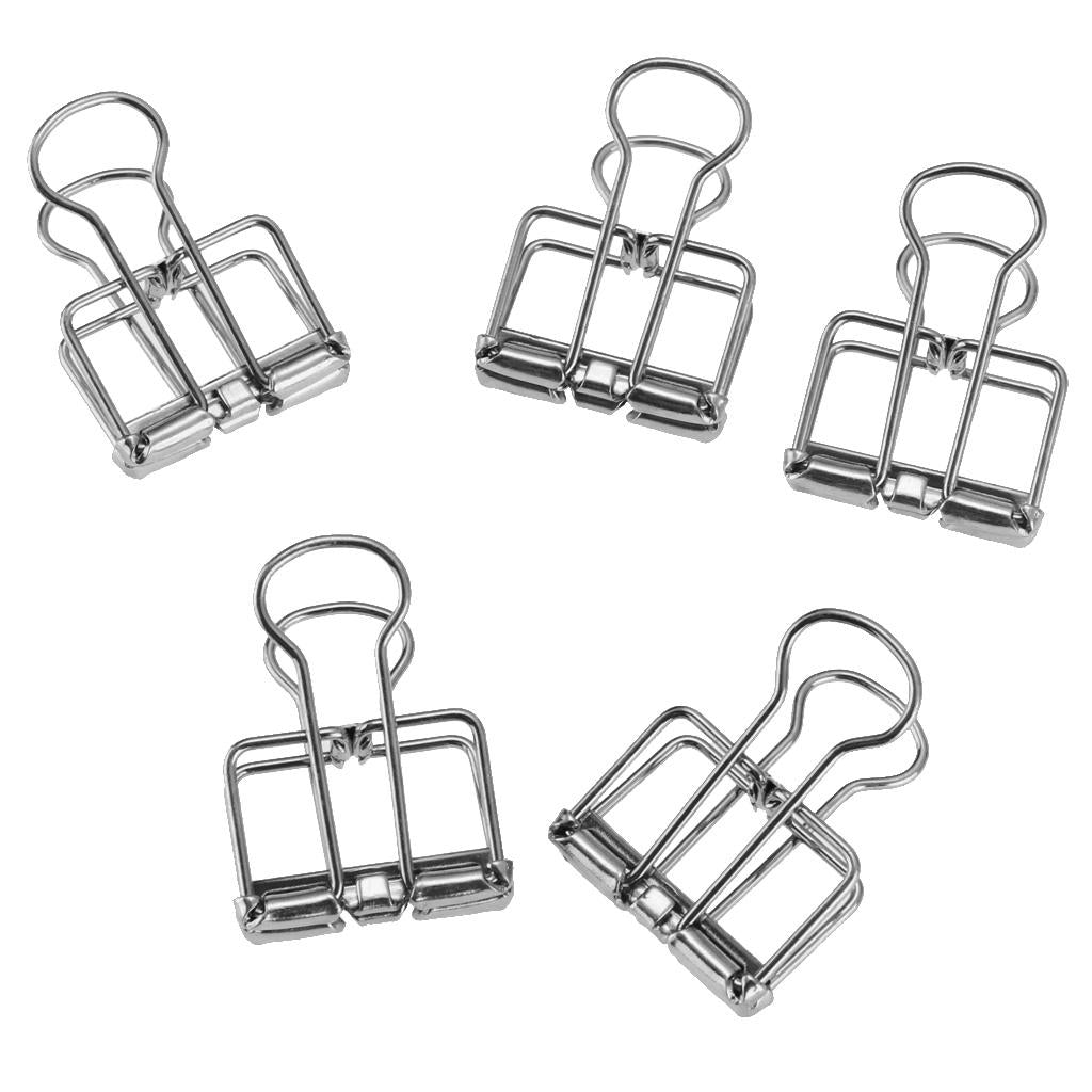 5 Pieces Hollow Long Tail Clips Folder Dovetail Wire Binder Clips Silver