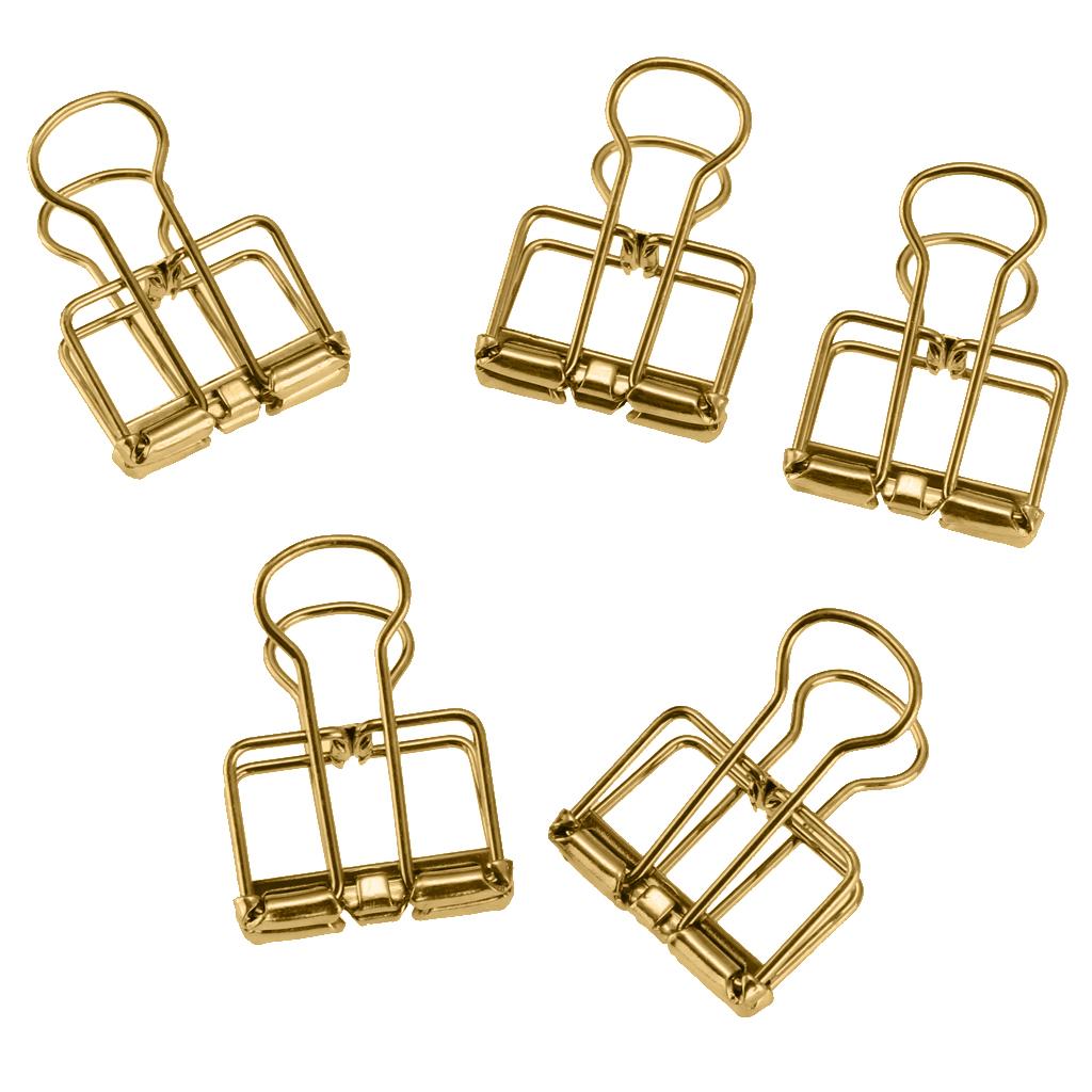 5 Pieces Hollow Long Tail Clip Photo Folder Dovetail Binder Clips Gold