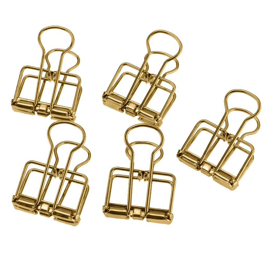 5 Pieces Hollow Long Tail Clip Photo Folder Dovetail Binder Clips Gold