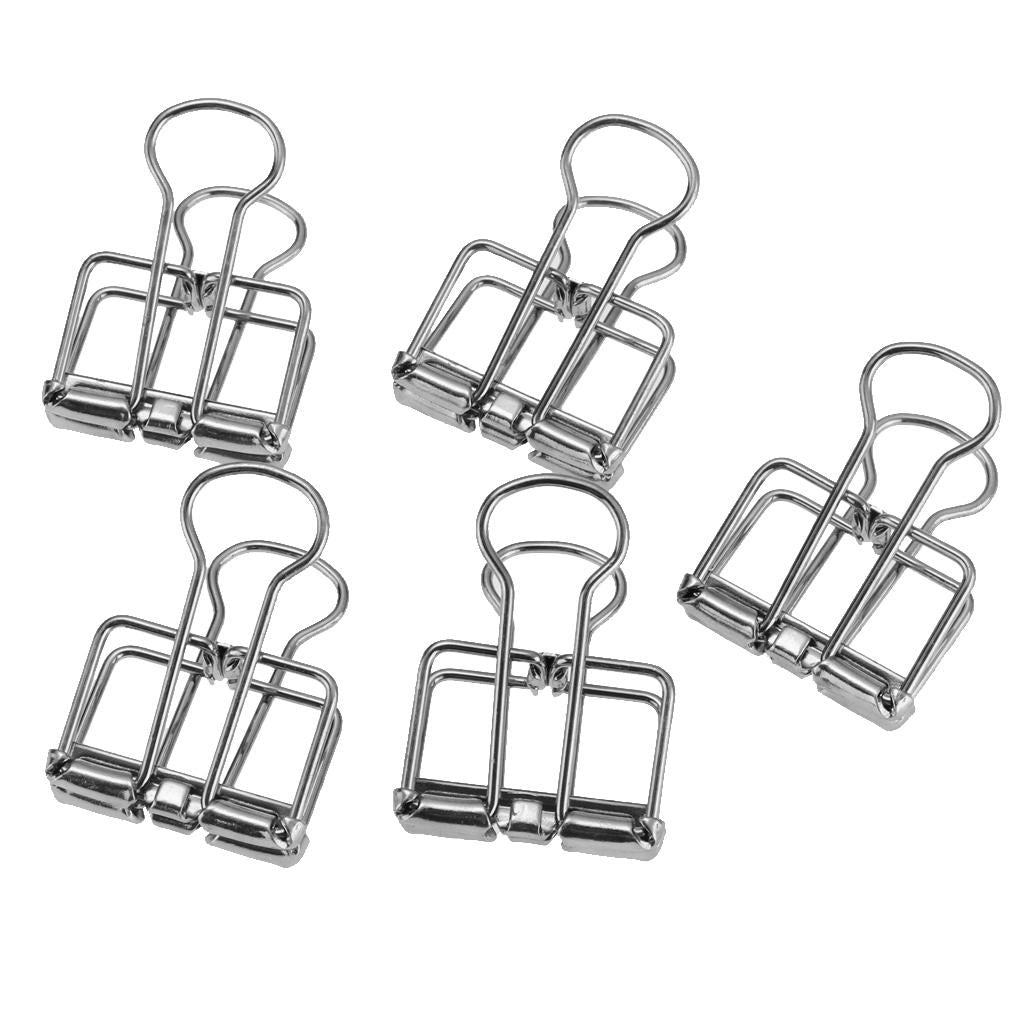 5 Pieces Hollow Long Tail Clip Photo Folder Dovetail Binder Clips Silver