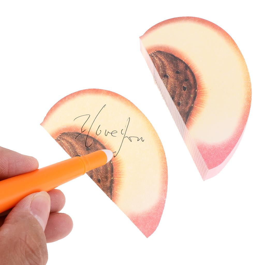 5 Pieces Creative 3D Fruit Memo Pad Sticky Notes Office Supply Peach