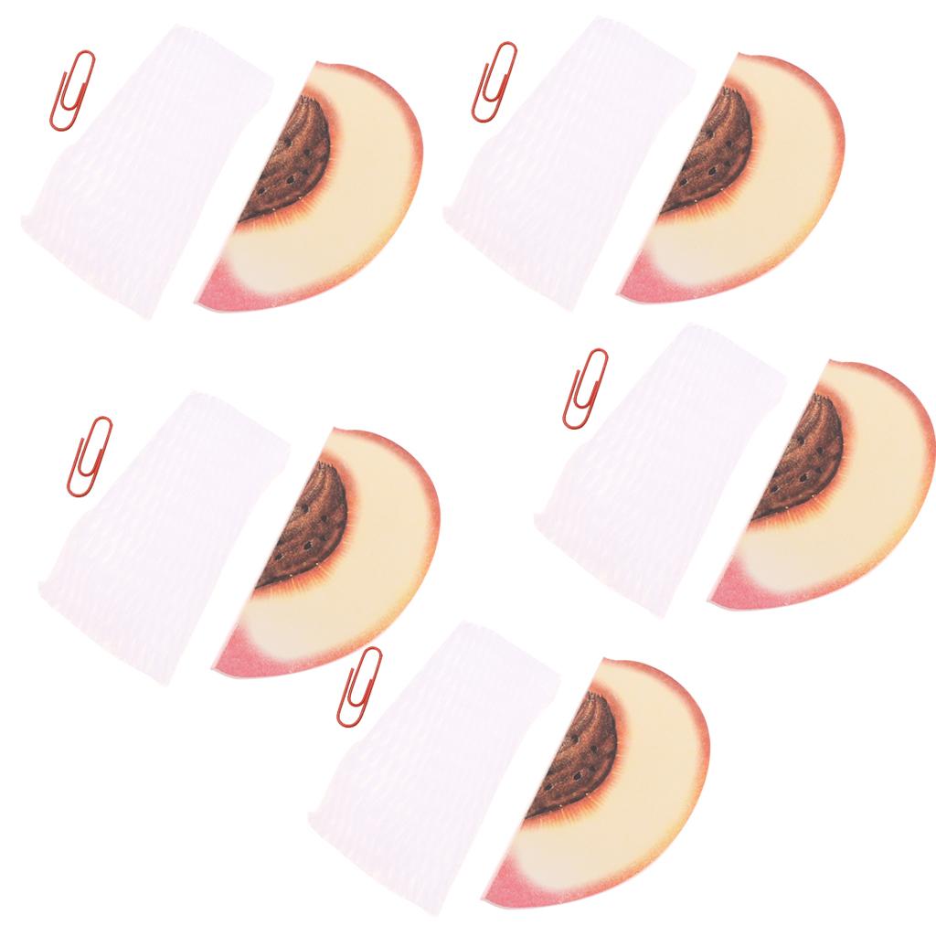 5 Pieces Creative 3D Fruit Memo Pad Sticky Notes Office Supply Peach