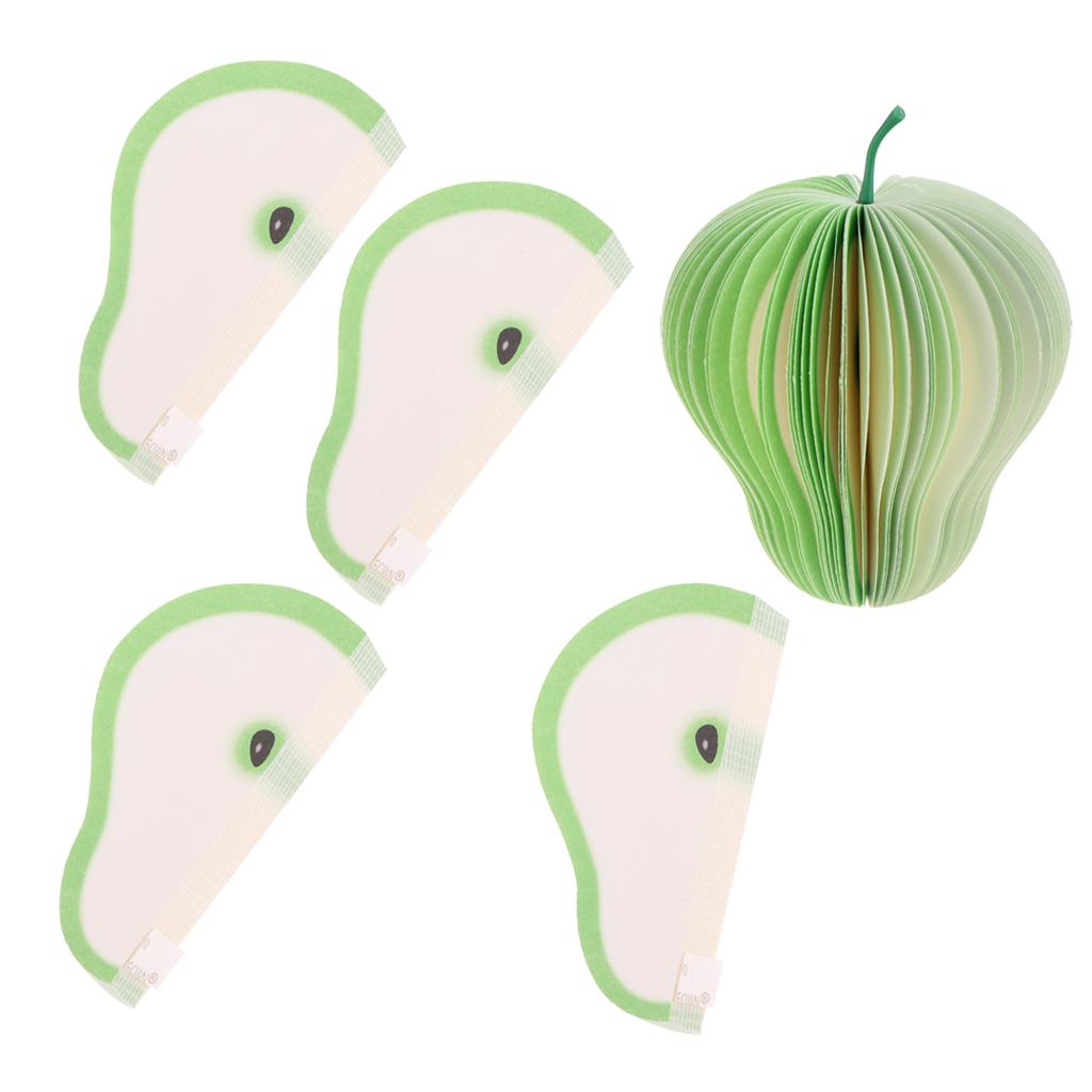 5 Pieces Creative 3D Fruit Memo Pad Sticky Notes Office Supply Pear