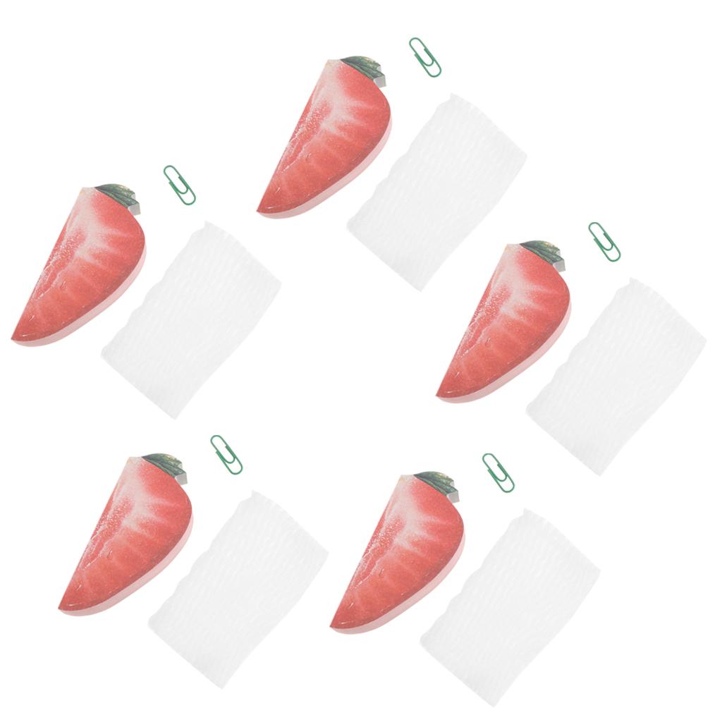 5 Pieces Creative 3D Fruit Memo Pad Sticky Notes Office Supply Strawberry