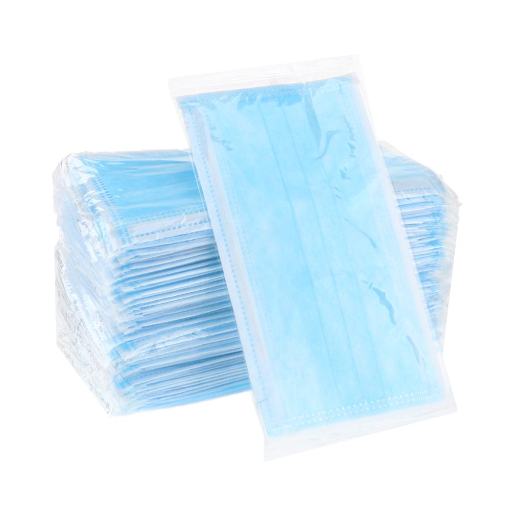 50 Pieces Disposable 3-layer Mouth Mask Respirator Mouth-muffle Masks Blue