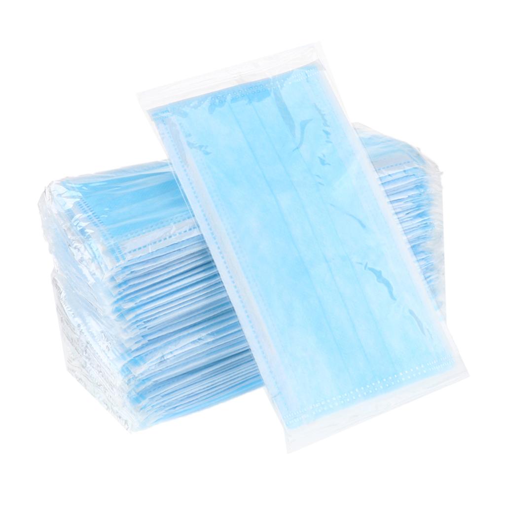 50 Pieces Disposable 3-layer Mouth Mask Respirator Mouth-muffle Masks Blue