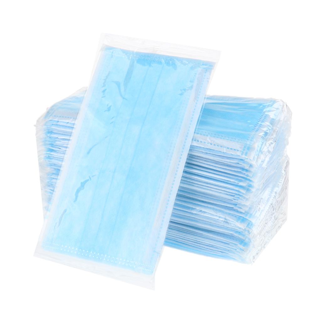 50 Pieces Disposable 3-layer Mouth Mask Respirator Mouth-muffle Masks Blue