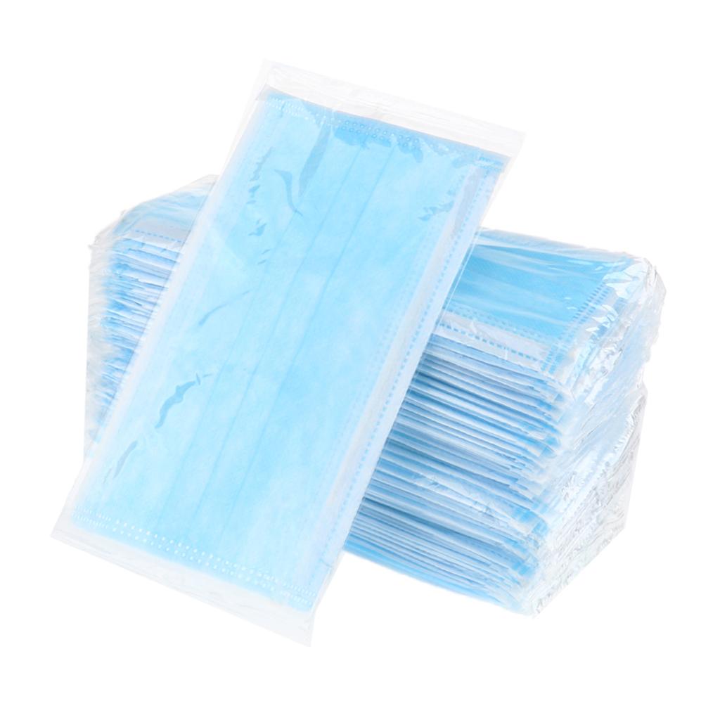 50 Pieces Disposable 3-layer Mouth Mask Respirator Mouth-muffle Masks Blue