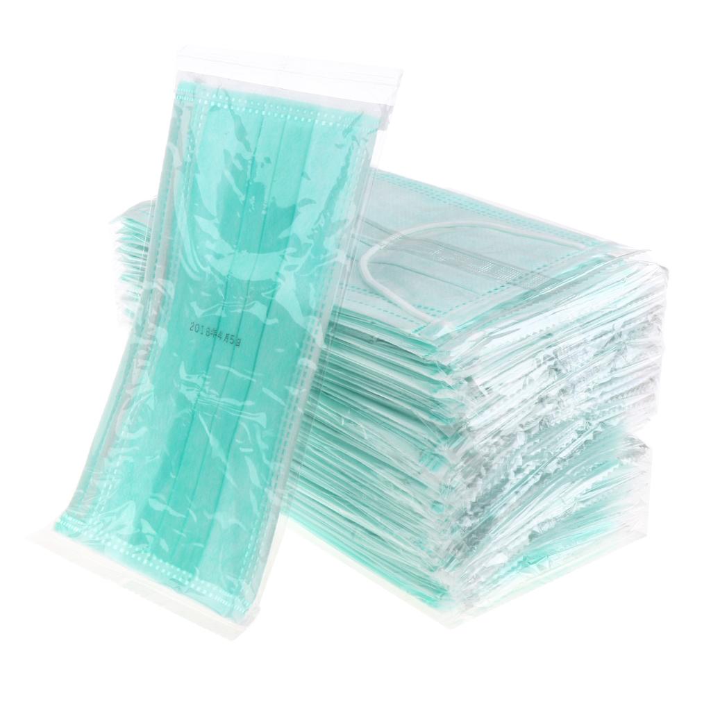 50 Pieces Disposable 3-layer Mouth Mask Respirator Mouth-muffle Masks Green