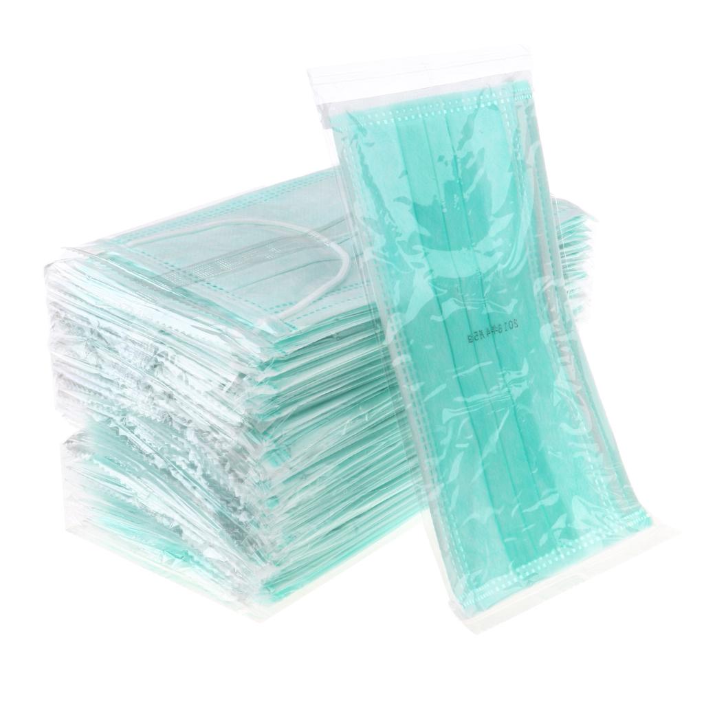 50 Pieces Disposable 3-layer Mouth Mask Respirator Mouth-muffle Masks Green