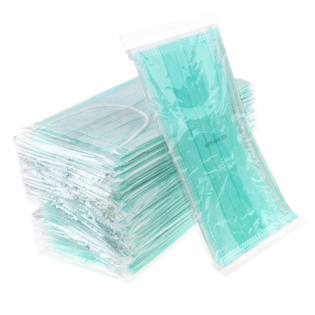 50 Pieces Disposable 3-layer Mouth Mask Respirator Mouth-muffle Masks Green