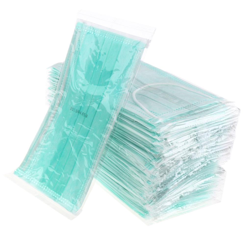 50 Pieces Disposable 3-layer Mouth Mask Respirator Mouth-muffle Masks Green