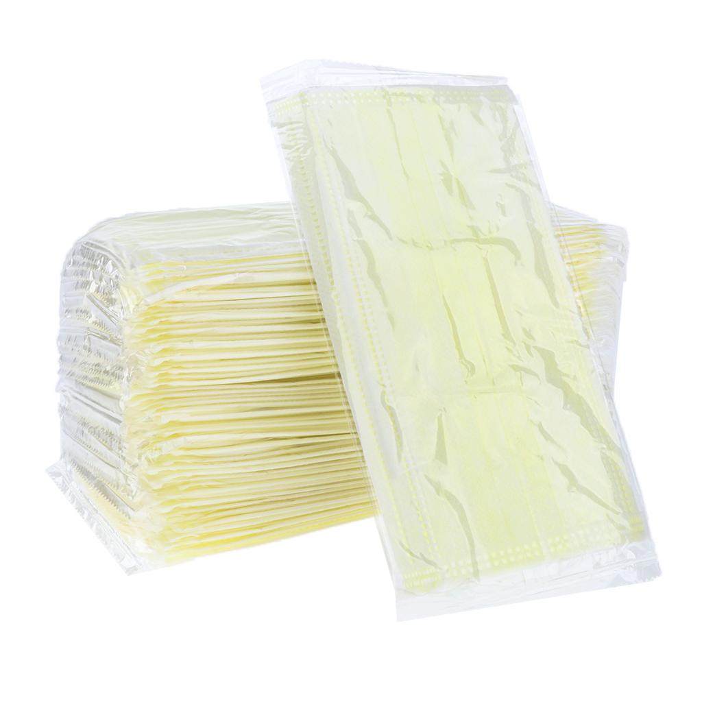 50 Pieces Disposable 3-layer Mouth Mask Respirator Mouth-muffle Masks Yellow