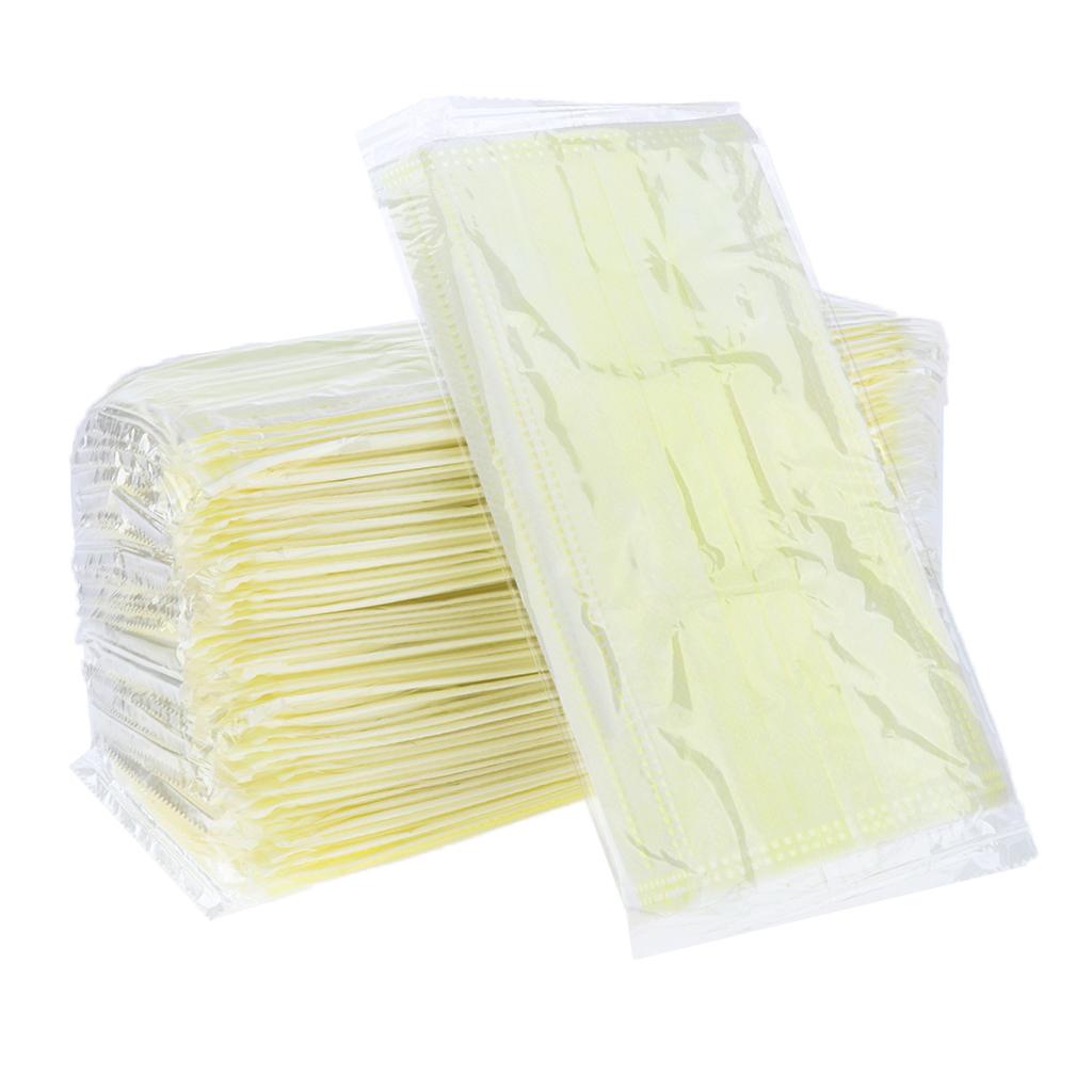 50 Pieces Disposable 3-layer Mouth Mask Respirator Mouth-muffle Masks Yellow