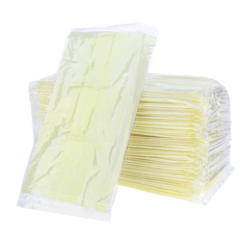 50 Pieces Disposable 3-layer Mouth Mask Respirator Mouth-muffle Masks Yellow