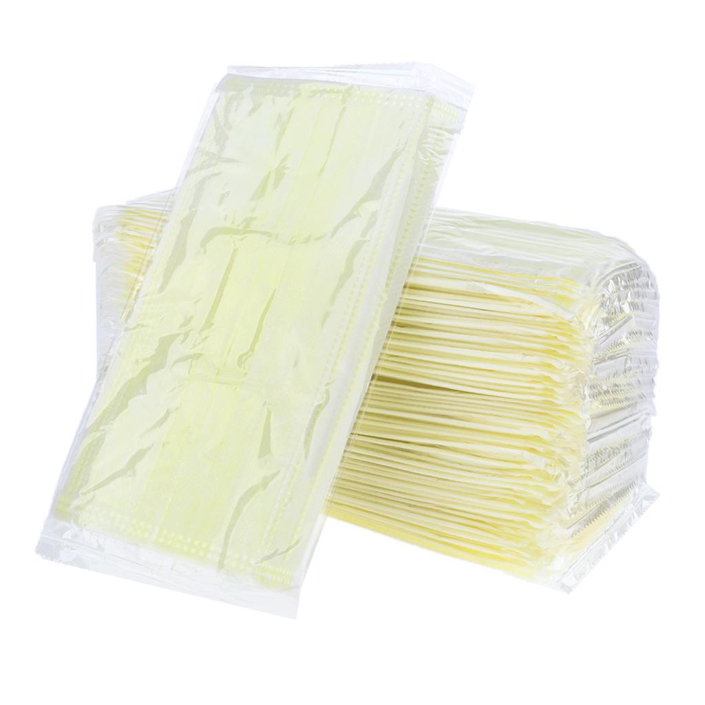 50 Pieces Disposable 3-layer Mouth Mask Respirator Mouth-muffle Masks Yellow