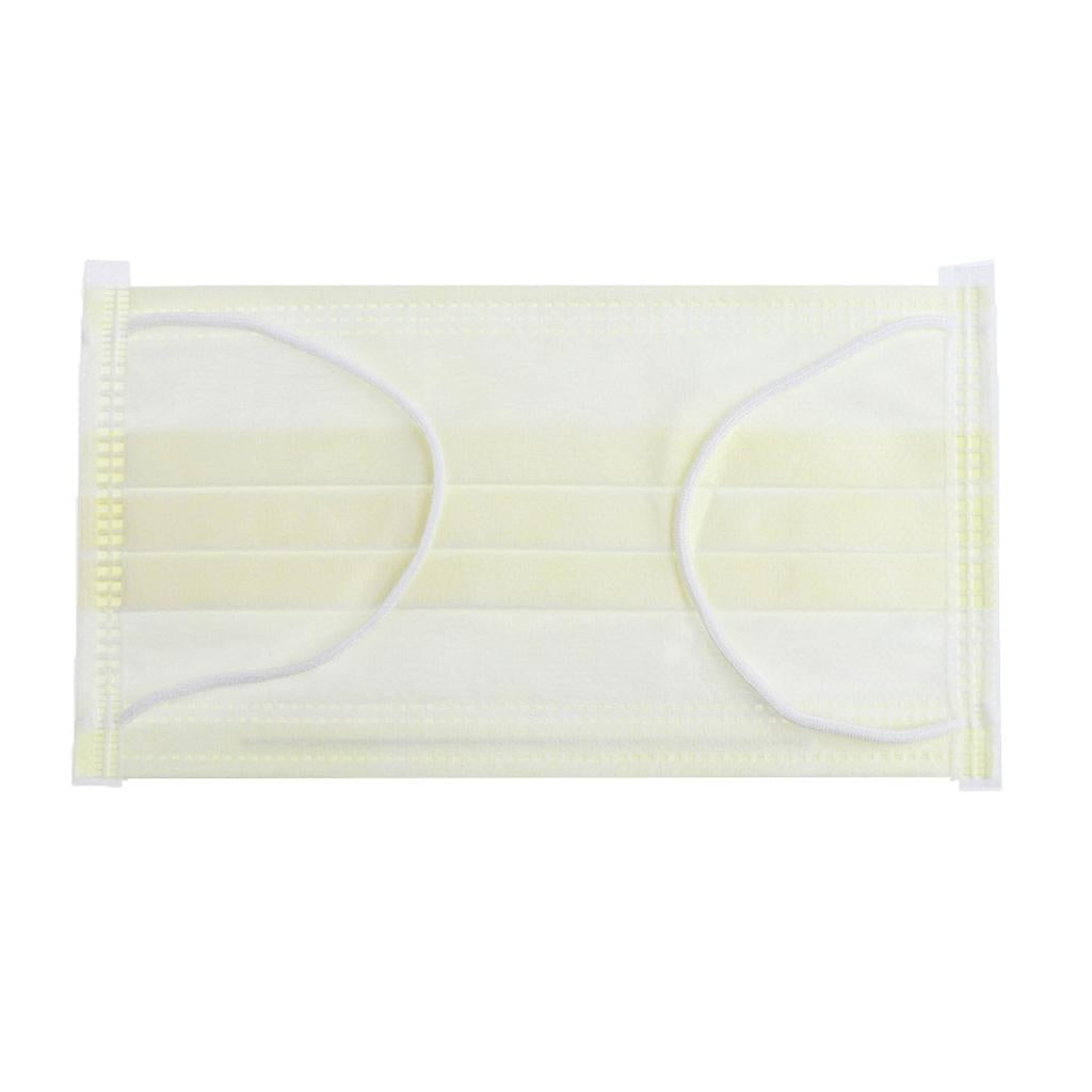 50 Pieces Disposable 3-layer Mouth Mask Respirator Mouth-muffle Masks Yellow