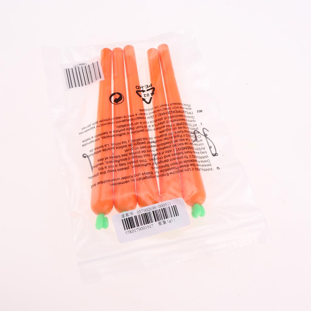 5 Pcs Cute Carrot Gel Ink Pen Roller Ball Stationery Hard-grip