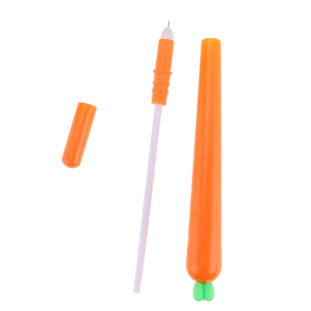 5 Pcs Cute Carrot Gel Ink Pen Roller Ball Stationery Hard-grip