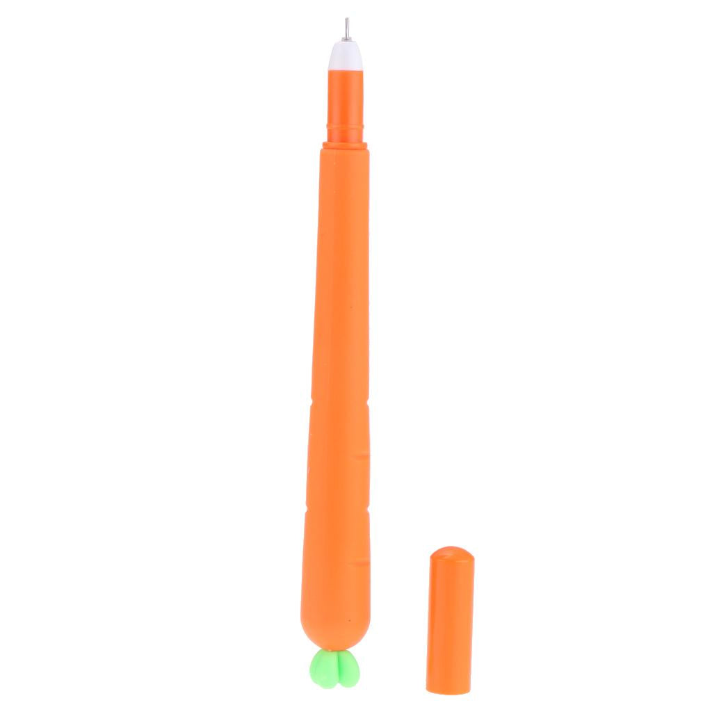 5 Pcs Cute Carrot Gel Ink Pen Roller Ball Stationery Soft-grip