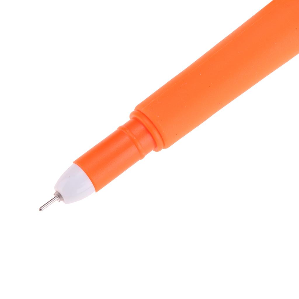 5 Pcs Cute Carrot Gel Ink Pen Roller Ball Stationery Soft-grip