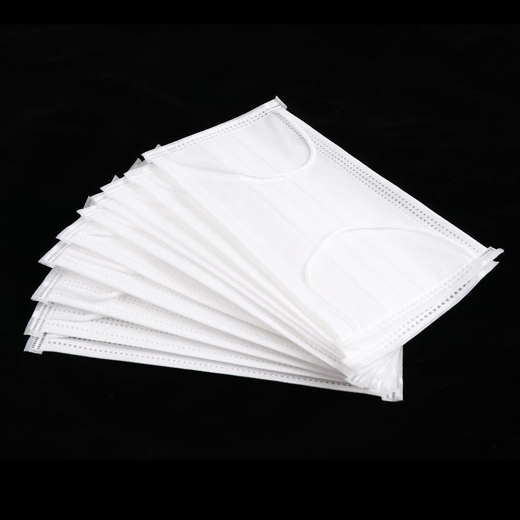 10 Pieces 3-Ply Melt-blown Disposable Mask Comfortable Ear loop white