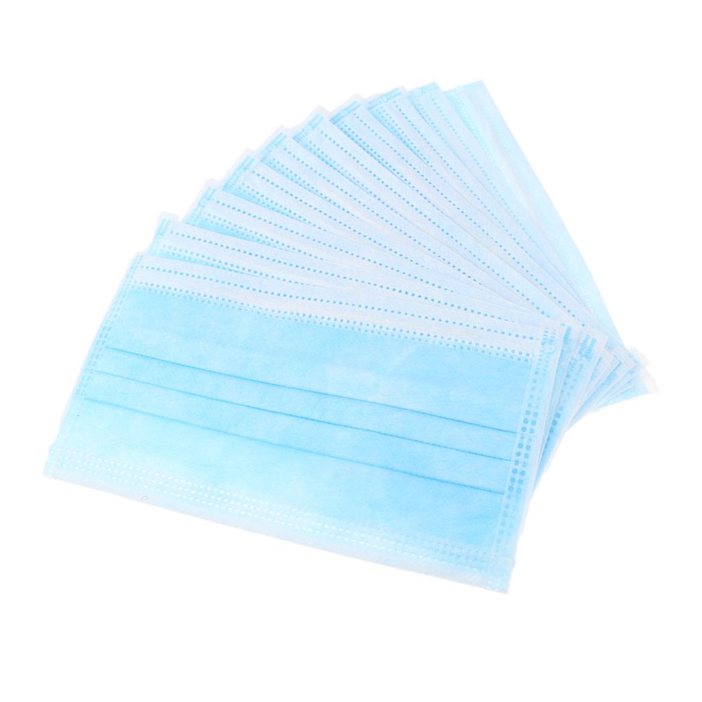 10 Pieces 3-Ply Melt-blown Disposable Mask Comfortable Ear loop blue