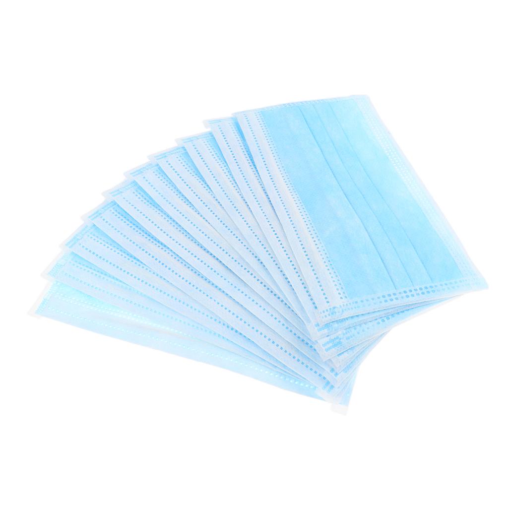 10 Pieces 3-Ply Melt-blown Disposable Mask Comfortable Ear loop blue