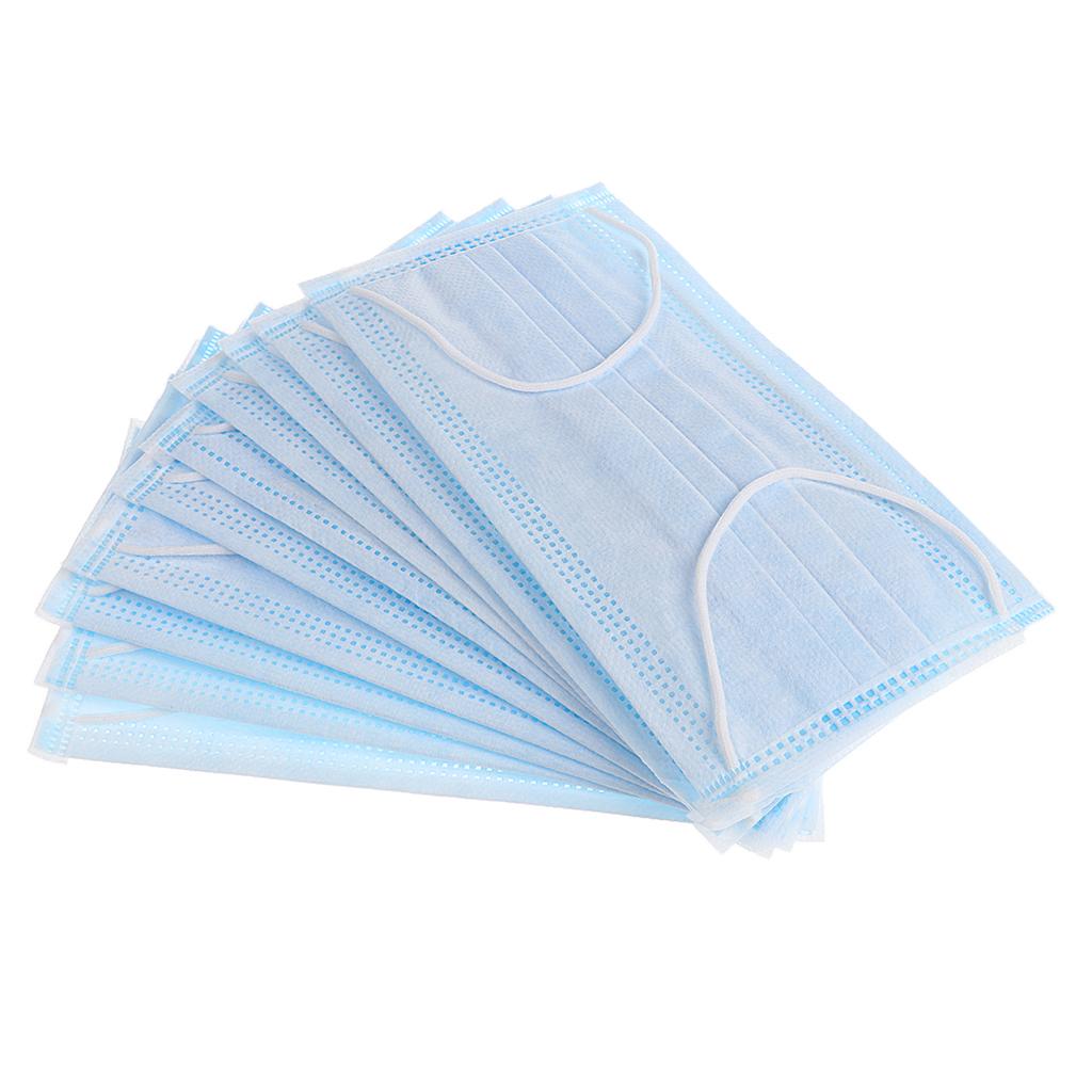 10 Pieces 3-Ply Melt-blown Disposable Mask Comfortable Ear loop blue