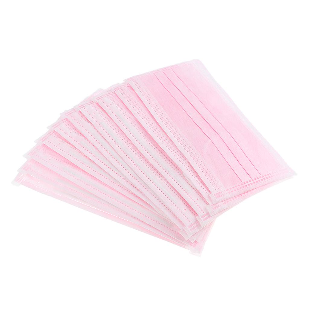 10 Pieces 3-Ply Melt-blown Disposable Mask Comfortable Ear loop pink