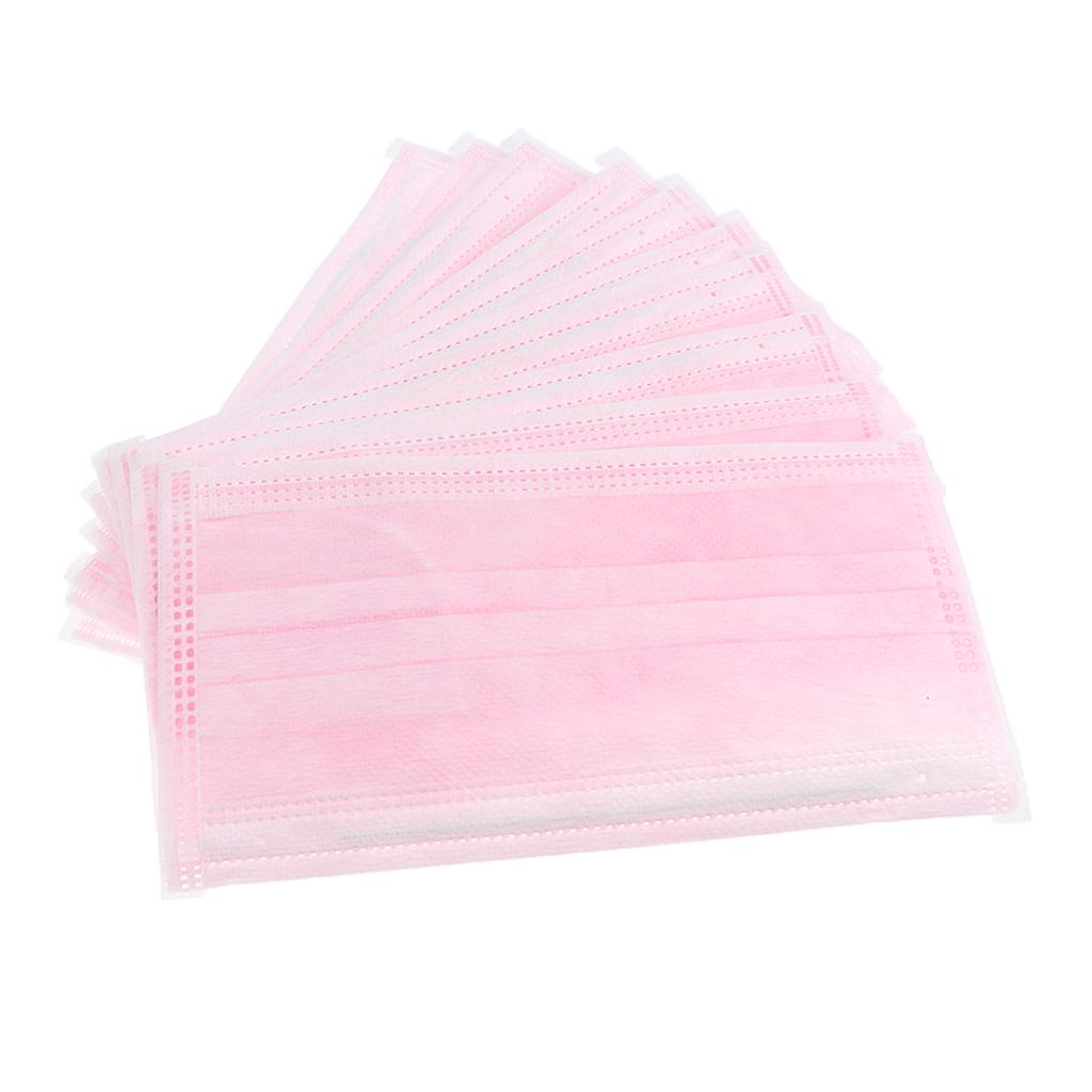 10 Pieces 3-Ply Melt-blown Disposable Mask Comfortable Ear loop pink