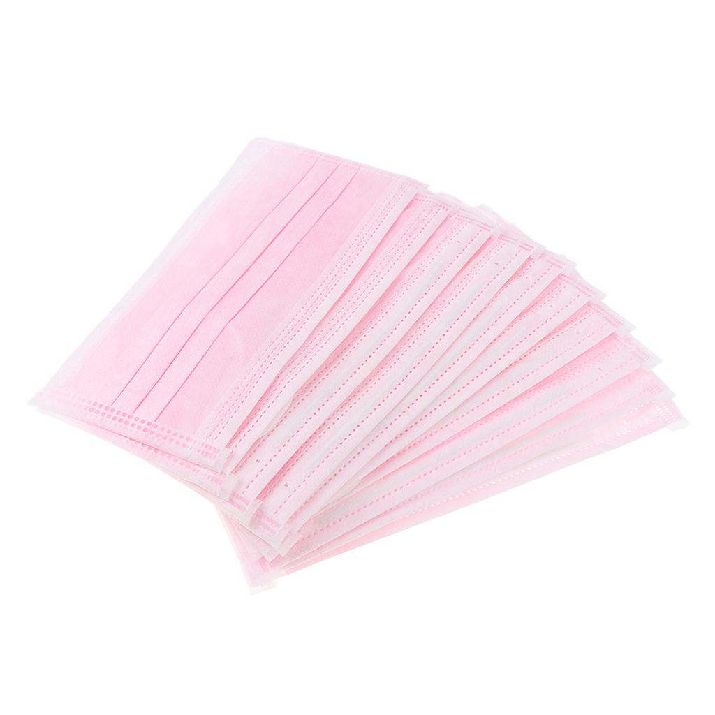10 Pieces 3-Ply Melt-blown Disposable Mask Comfortable Ear loop pink