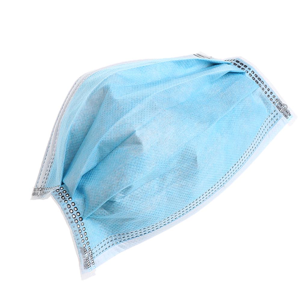 10 Pieces 4-Ply Active Carbon Disposable Mask Comfortable Ear loop blue