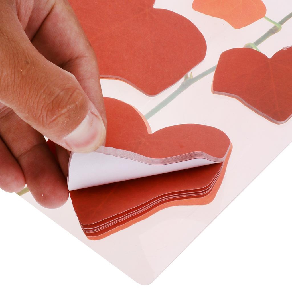 5 Pieces Creative 3D Leaf Memo Pad Sticky Notes Office Supply Red