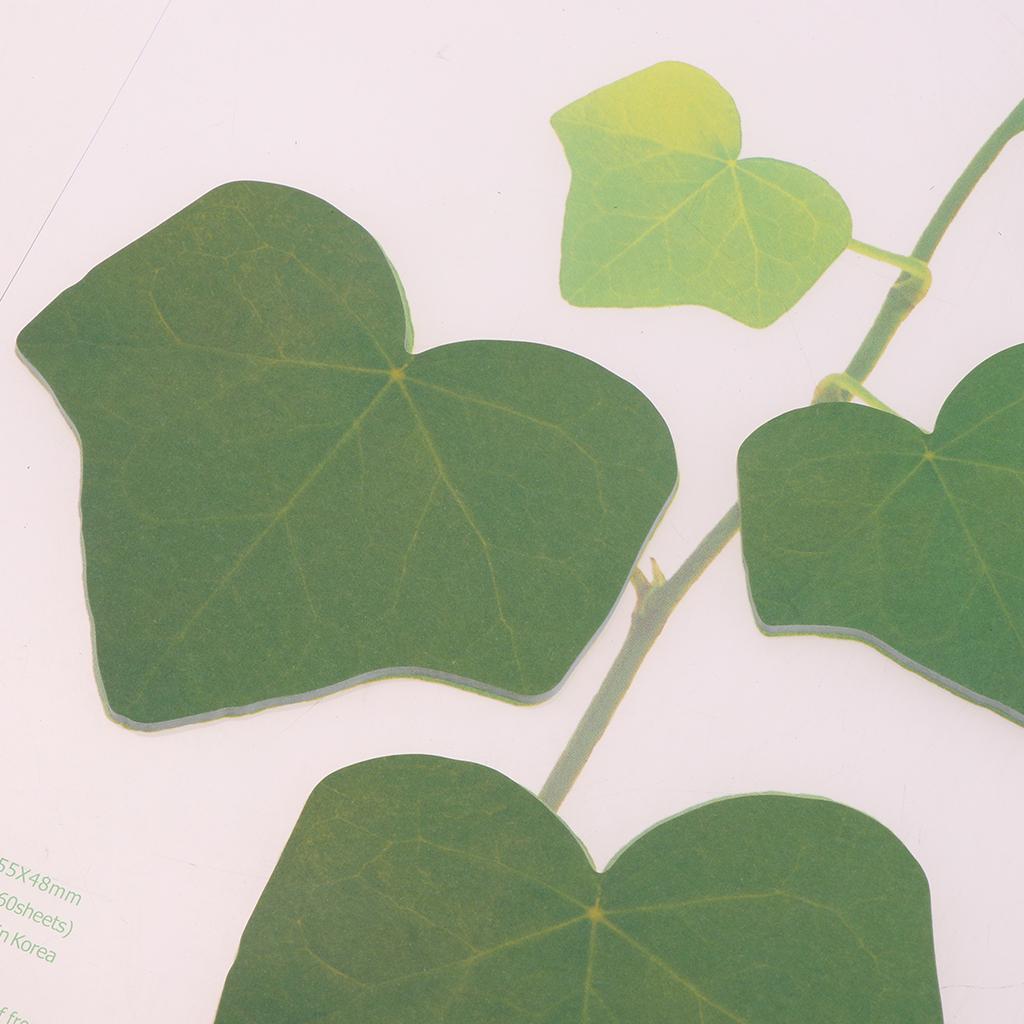 5 Pieces Creative 3D Leaf Memo Pad Sticky Notes Office Supply Green