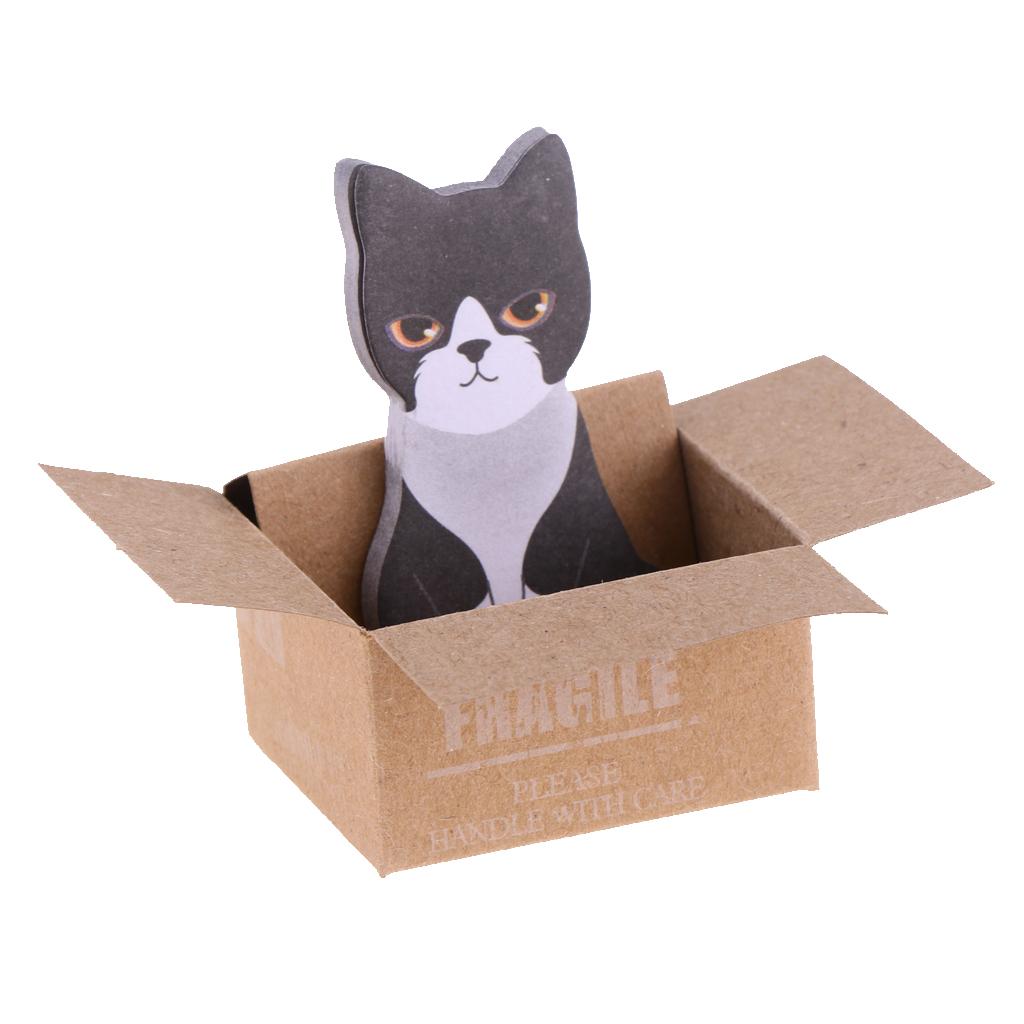 5 PCS Cute Cartoon 3D Box Cat Sticky Notes / Note Pads / Sticker / Bookmark/ Self Adhesive