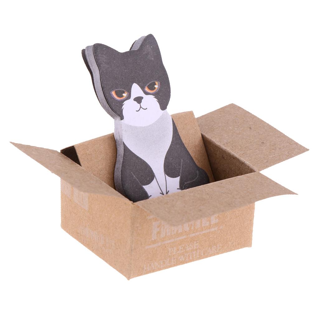 5 PCS Cute Cartoon 3D Box Cat Sticky Notes / Note Pads / Sticker / Bookmark/ Self Adhesive